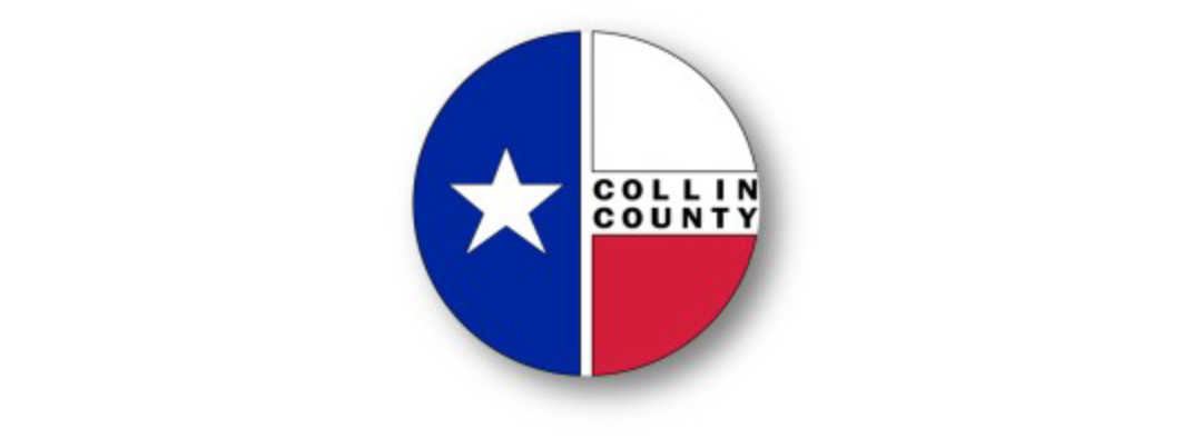 Collin County logo featuring Texas state colors and a white star.
